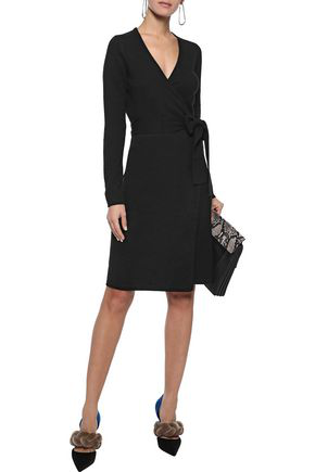 Diane Von Furstenberg Woman New Linda Cashmere Wrap Dress Black | ModeSens